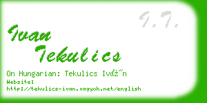 ivan tekulics business card